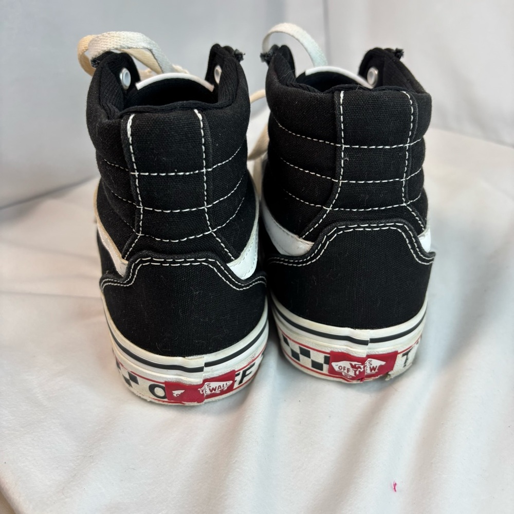 VANS "Off The Wall" Mens Hi Top Sneakers, Black/White, Size 8 - Picture 5 of 9